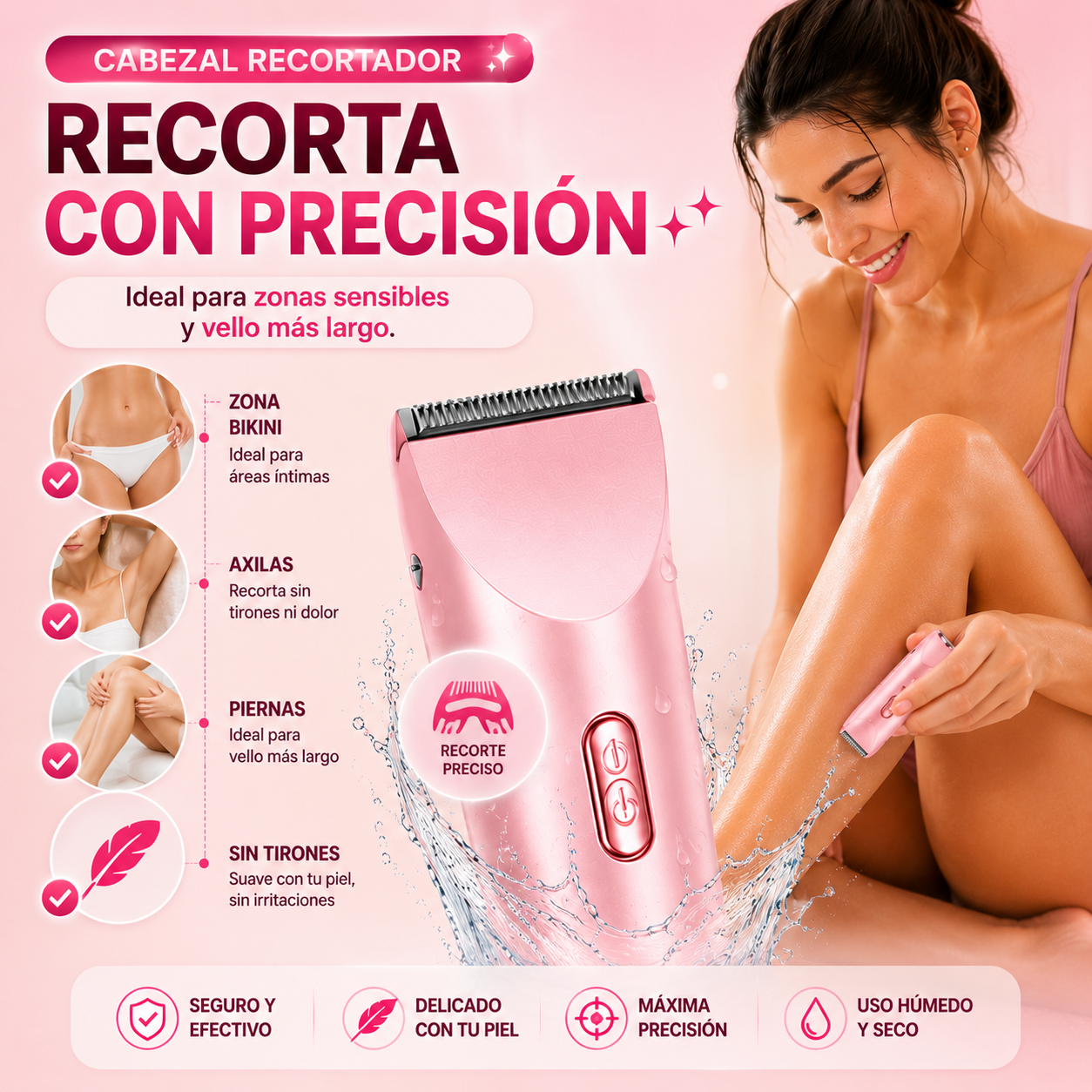 Dual-Head Shave™, Depiladora Femenina Automática de Doble Cabezal 2 en 1 🌺